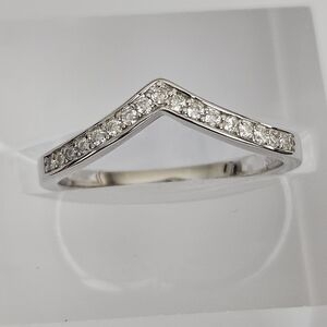 Pave Moissanite V Band Style 3